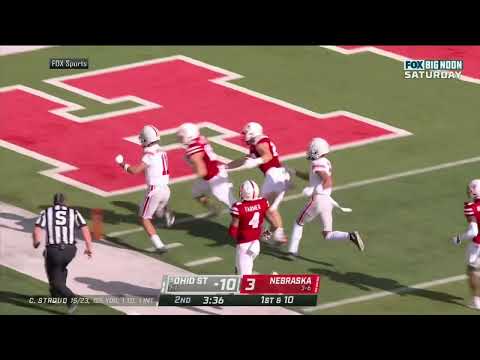 Jaxon Smith-Njigba 75 yard touchdown catch Ohio State vs Nebraska