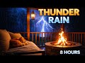 Fireplace Crackling in a Cabin During Rainy Thunder Night | Deep Relaxation and Sleep Sounds