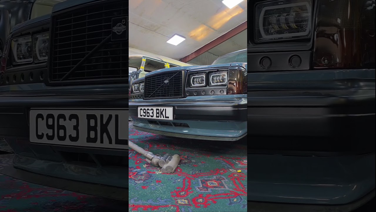 Step 1: Lift. Step 2: Hoover. Step 3: Park it back on the floor #volvo240 #airride #slammed