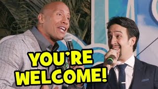 'You're Welcome' Live By Dwayne Johnson & Lin-Manuel Miranda At Moana World Premiere