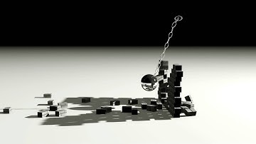 MassFx test in 3ds Max - Steel Sphere vs Bricks (done through brickerizer script)