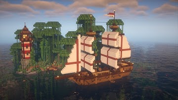Minecraft | How to build a Medieval Ship - Tutorial