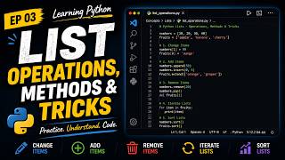 Learning Python | EP 03 | List Operations,Tricks & Methods