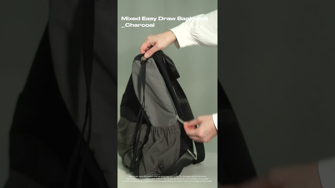 ★ masmarulez★ Mixed Easy Draw Backpack Charcoal 50142589 Masmarulez Mixed Easy Draw Backpack – Lightweight Water