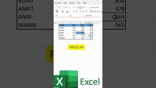 🎨 Excel F4 Magic: Repeat Cell Colors Instantly!#excel #excelshorts