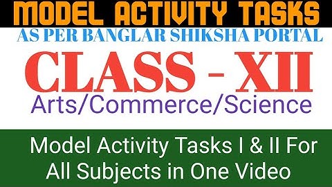 Model Activity Tasks । class 12 Arts, Commerce and Science