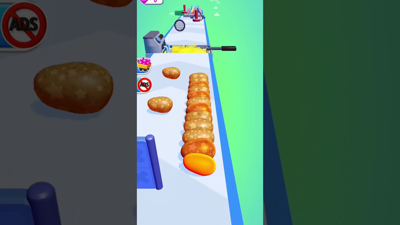 Potato Rush Lvl.199 - Turning Potatoes Into Crispy Fries #shorts #games#potatorush #gameshorts