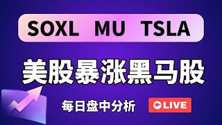 「美股周二盘中直播」：美股即将暴涨的黑马股，还有上车机会吗？美股盘中直播，敬请期待！股票清单：QQQ / SOXL / MU / SNDK / NVDA / AMD / GLD