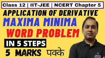 Maxima Minima Word Problem in 5 steps | Application of Derivative