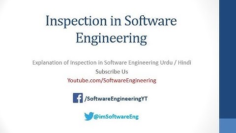 What is software inspection - Software Engineering Urdu / Hindi