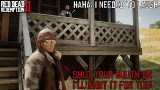 Arthur Antagonizes The Strangers Laughing At His Free Fall Rdr2