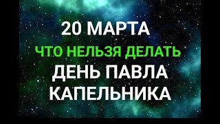 20 МАРТА - ДЕНЬ ПАВЛА КАПЕЛЬНИКА. ЧТО НЕЛЬЗЯ ДЕЛАТЬ / 