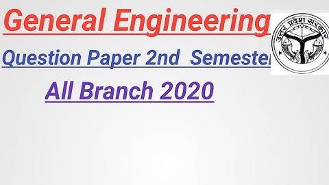 General Engineering Question Papers 2nd Semester 2020 Diploma/Polytechnic