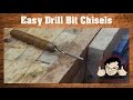 Make your own wood chisels out of old drill bits- Create custom sizes!