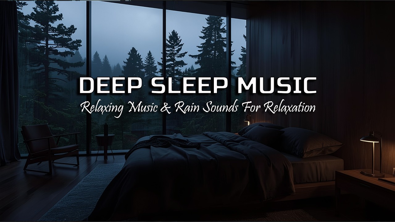 Heavy Rain Sounds with Gentle Piano Music for Deep Sleep and Stress Relief Tonight