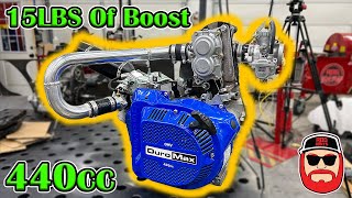We Make 15lbs Of Boost!!! Supercharged 440cc Take 2