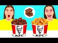 チョコレートの食べ物 vs 本物の食べ物のチャレンジ #7 | 楽しいいたずら! DaRaDa Challenge の味覚テスト