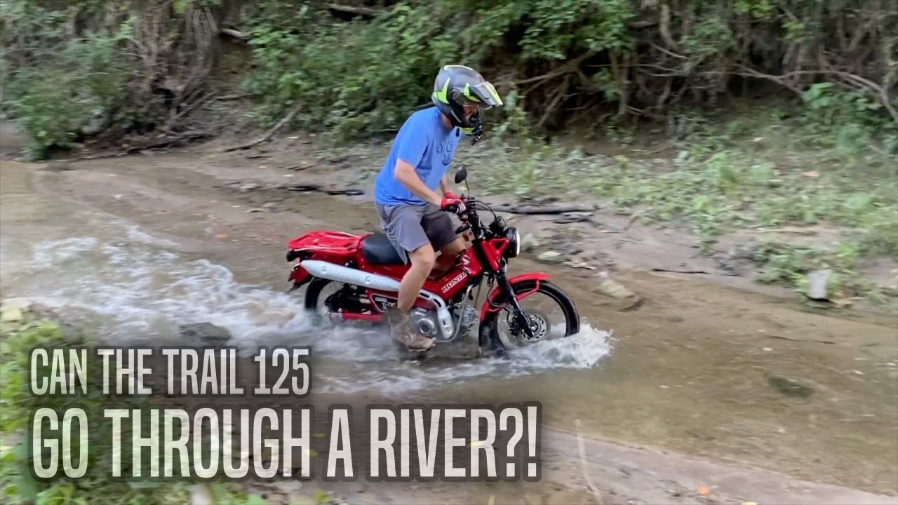 Taking a Honda Trail 125 and Honda Grom THROUGH A RIVER!