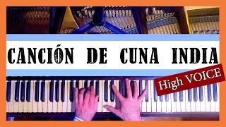 Video thumbnail of "😴 CANCION DE CUNA INDIA KaraOKe 😴 Gilardo Gilardi 🔉 Piano Accompaniment 🎼Score & Lyrics / High voice"