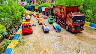 WOW !!! Mobil Truk Tronton Panjang Bongkar Mobil Mobilan Truk Mixer, Truk Pasir, Ambulan 