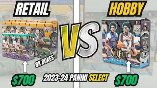🔥RETAIL VS HOBBY🔥 2023-24 Panini Select Basketball Hobby Box vs 8 Retail Boxes
