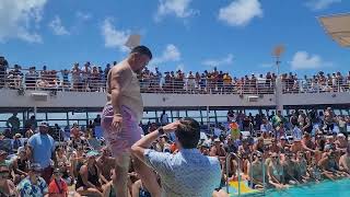 Mens Belly Flop competition in Allure of the Seas (17 - 25 Sep 2022)