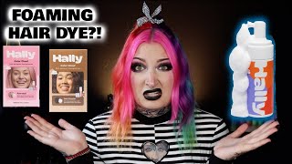 FOAMING Hair Dye?! Let&#39;s Try It! | HALLY HAIR DYE