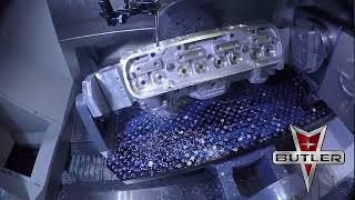CNC Head Porting- Edelbrock Pontiac Cylinder Heads in our Haas 5 Axis UMC750P