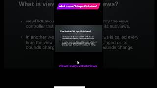 What is viewDidLayoutSubviews? iOS interview questions