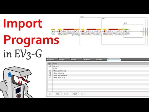 EV3 प्रोग्राम (.ev3s) को EV3 प्रोजेक्ट में कैसे आयात करें