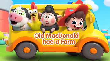 Farm Animals on the Bus | Old McDonald Had a Farm | Nursery Rhymes & Kids Songs | BabyBus
