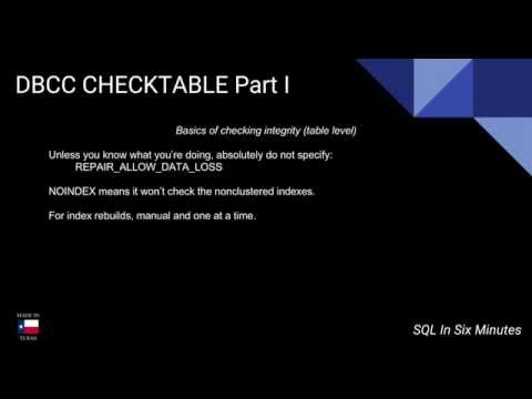 DBCC CHECKTABLE Part I