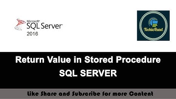 80- Return Value in SQL Server Stored Procedure (Hindi/Urdu)