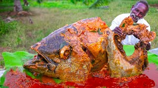 BIGGEST FISH HEAD RECIPE | முரட்டு மீன் தலை கறி | DELICIOUS SPICY TUNA FISH HEAD CURRY|Village style