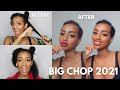 MY FIRST BIG CHOP / NATURAL HAIR JOURNEY 2021 | Not Me Going Bald...