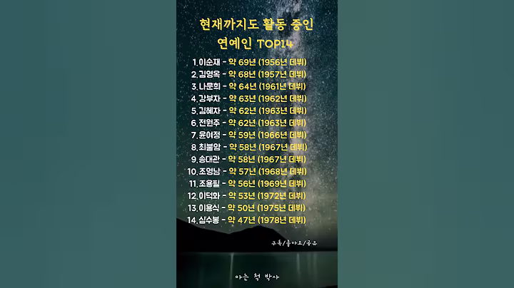 현재까지도 활동 중인 연예인 TOP14