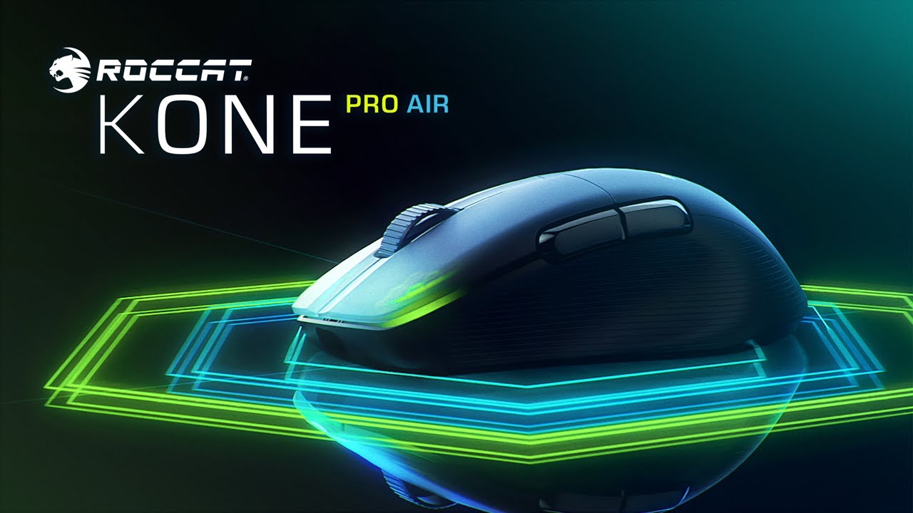 ROCCAT Kone Pro Air | Ergonomic Optical Performance Gaming Wireless Mouse  with RGB Lighting