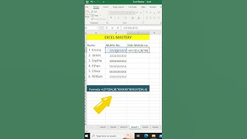 Learn how to hide the first 6 digits of a mobile number in Excel #exceltutorial #dataprivacy