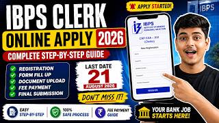 IBPS Clerk Online Apply 2026 | IBPS Clerk Form Fill Up 2026 | CRP CSA XVI