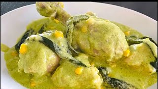 CHICKEN LEGS IN CREAM OF CHILE POBLANO / ofecomparte