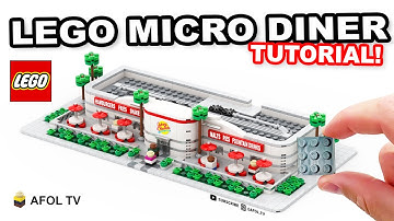 How to Build a LEGO Diner (Johnny Rockets Style!) - LEGO Microscale Tutorial!