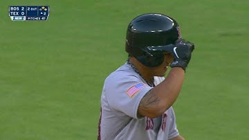 BOS@TEX: Lin singles to right and scores Benintendi