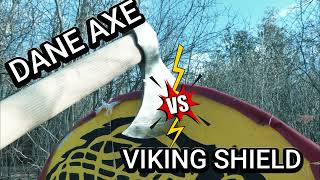 Testing a Viking age shield against a Dane axe