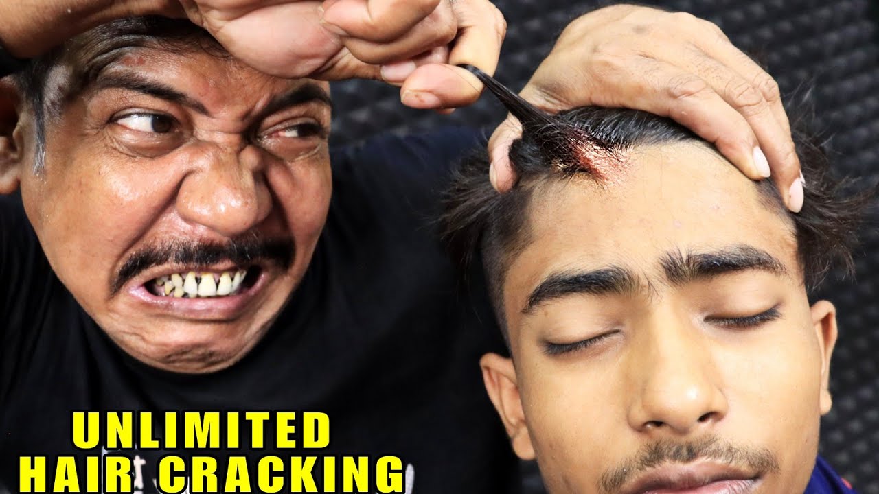 Unlimited Hair Cracking by Asim Barber | Head Massage & Hair Scratching | Neck Cracking | Sleep ASMR
