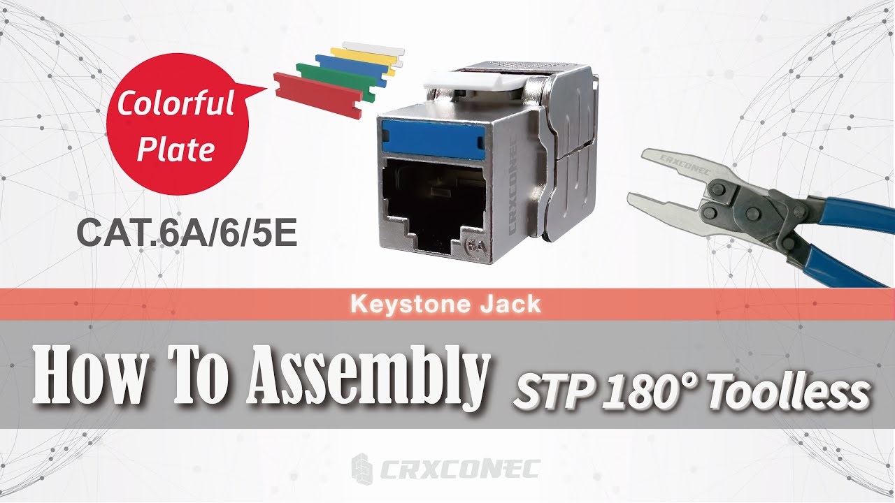 Cat.6A 180 Degrees Shielded Toolless Keystone Jack with Color