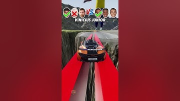 Messi Cars Team vs Ronaldo Cars Team Jump Challenge  #Shorts #beamngdrive