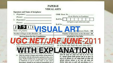 UGC NET/JRF visual art June-2011 solved paper full discussion...