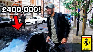 ARSENAL FOOTBALLER AUBAMEYANG DRIVING HIS BRUTAL NEW FERRARI IN LONDON!