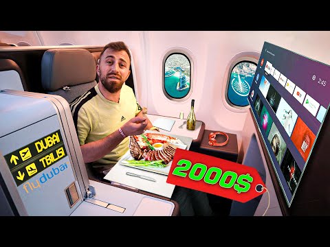 პირველი ფრენა 2000$ ბიზნეს კლასით | Fly Dubai Business Class