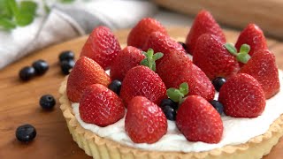 Strawberry Cream Cheese Tart | thick layer of cream cheese filling | manna recipe | 만나레시피 screenshot 4